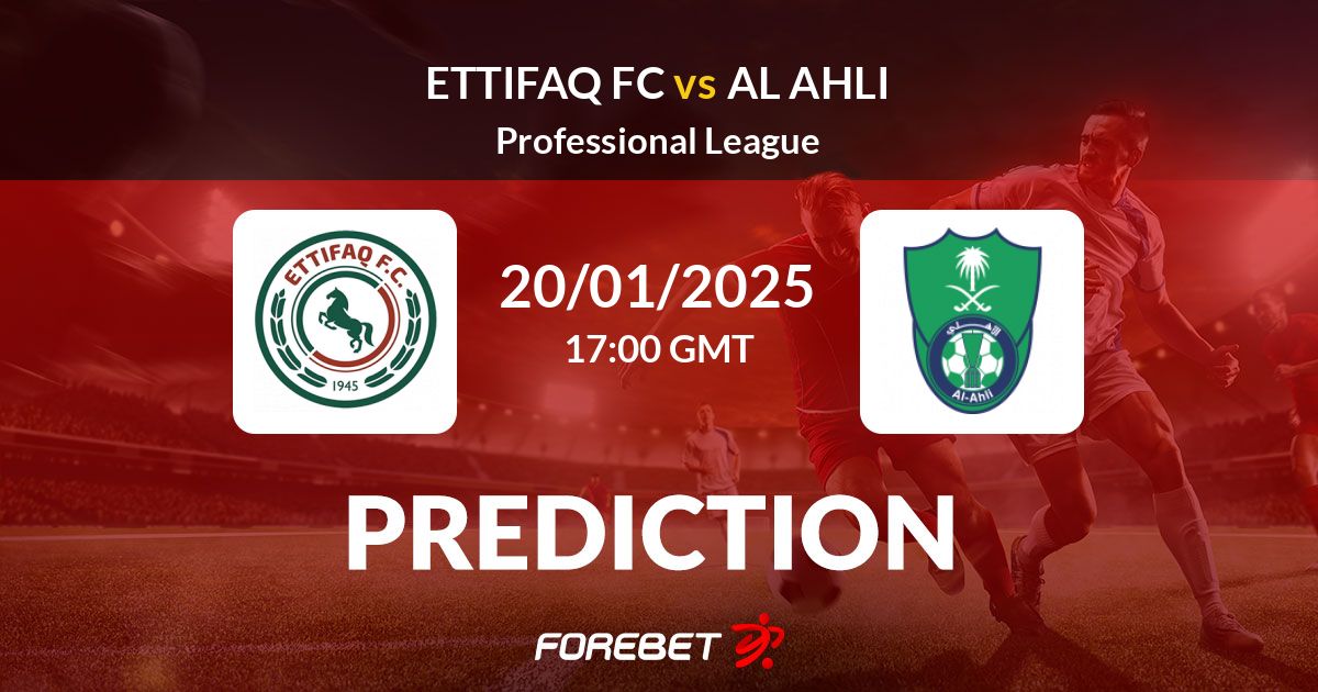 Ettifaq FC Vs Al Ahli Prediction Stats H2H 20 Jan 2025